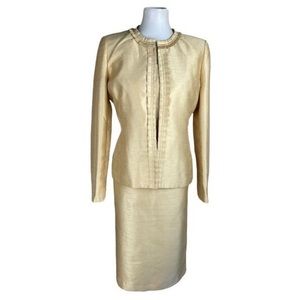 Kasper Gold 3 Pc Women’s Skirt Suit Set